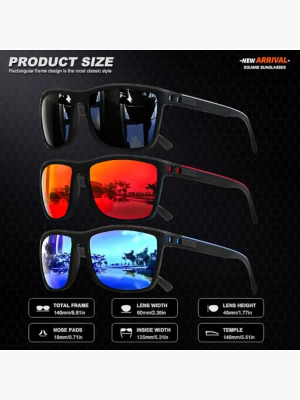 Polarized UV Protection Sunglasses for Driving Fishing Golf